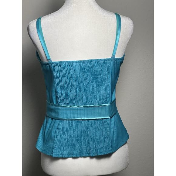 Women’s Lydia Corset Bustier Style Top with Belt Aqua Turquoise Size (L) - Picture 6 of 15